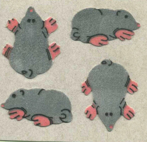 Four magnificent moles - furrie stickers