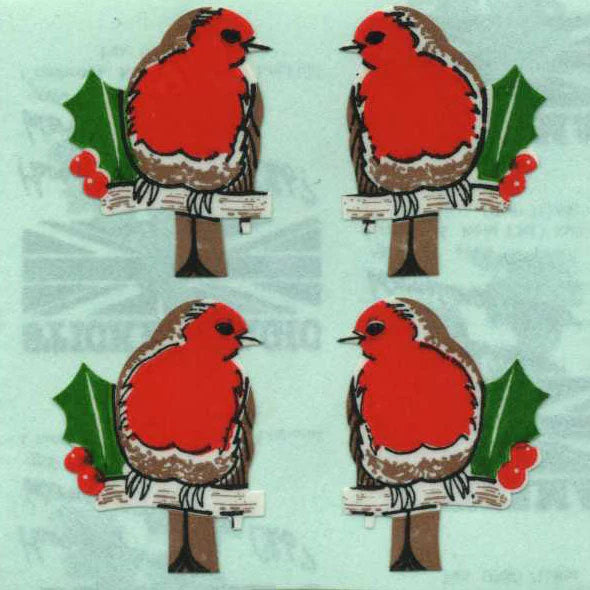 Four red robins - furrie stickers